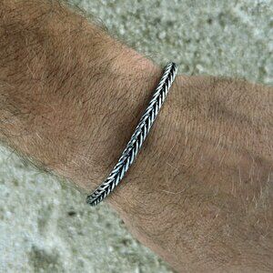 Sterling Silver Braided Wheat Chain Bracelet